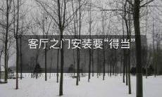 客厅之门安装要“得当”