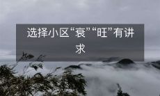 选择小区“衰”“旺”有讲求