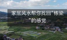 家居风水帮你找回“栋梁”的感觉