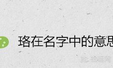 珞在名字中的意思是什么 洛与珞哪个取名寓意好