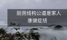 厨房结构公道是家人康健症结