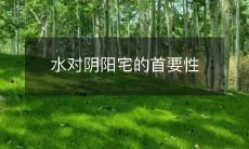 水对阴阳宅的首要性