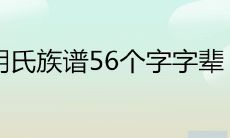 胡氏族谱56个字字辈
