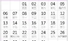 2036全年日历农历表